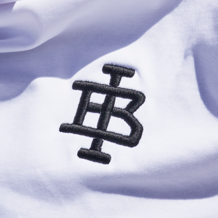 Bee Inspired Guedes Oversized T-Shirt in White/Black, heavyweight cotton oversized tee with a ribbed crew neck, back view