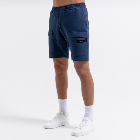 Bee Inspired Hanley Cargo Short in Oceanic, regular fit cargo shorts with an elasticated drawcord waistband, front view