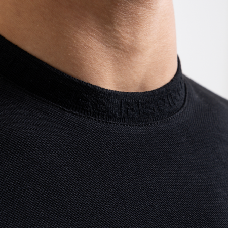 Bee Inspired Henrich T-Shirt in Black, relaxed fit tee in a cotton polyester blend, alternate angle