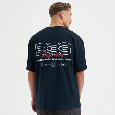 Bee Inspired Icardi Oversized T-Shirt in Navy, oversized fit tee with a straight hem in 100% cotton, front view