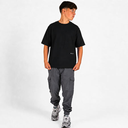 Bee Inspired Junior Initial T-Shirt in Black, relaxed fit junior tee with a straight hem, styled shot