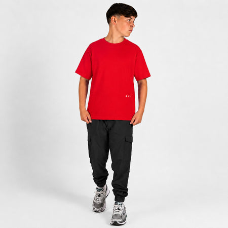 Bee Inspired Junior Initial T-Shirt in Red, relaxed fit junior tee with a straight hem, styled shot