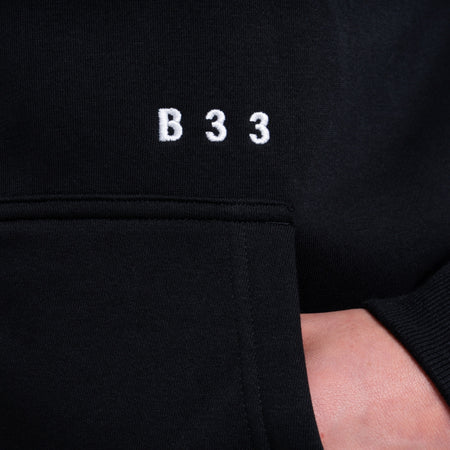 Initial Zip Hoodie - Black