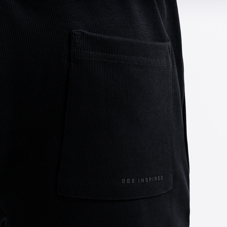 Bee Inspired Kawashima Short in Black, regular fit shorts with an elevated streetwear look, back view