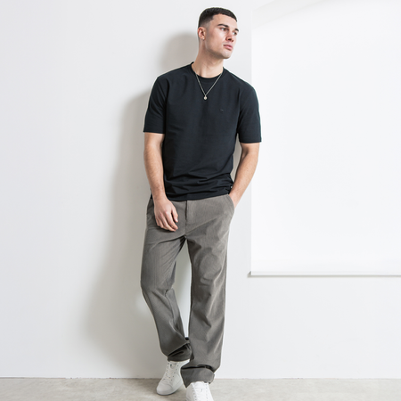 Bee Inspired Legacy T-Shirt in Black, slim fit tee with subtle bee embroidery, alternate angle
