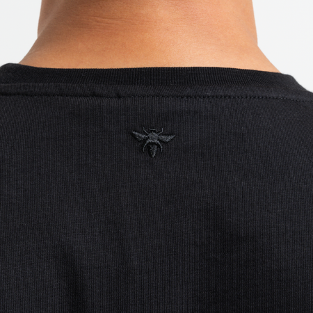 Bee Inspired Levit T-Shirt in Black, tee with embroidered branding across the chest, back view