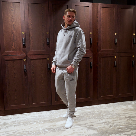 Bee Inspired Classic Hoodie in Grey, thick brush-backed fabric hoodie for warmth and comfort, styled lifestyle shot