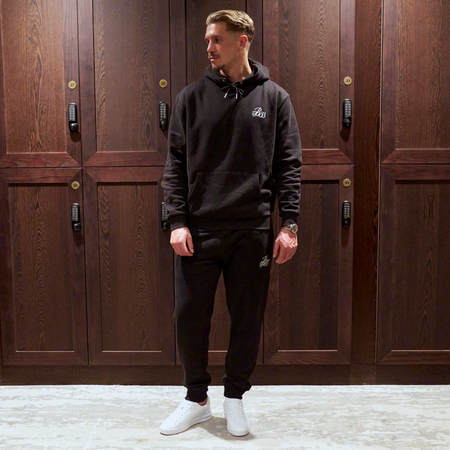 Bee Inspired Classic Hoodie in Black, thick brush-backed fabric hoodie for warmth and comfort, styled lifestyle shot