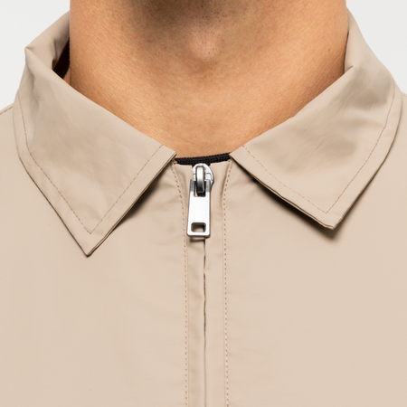 Bee Inspired Marshall Jacket in Dark Sand, 2-way zip jacket with a dual-direction front zip, front view