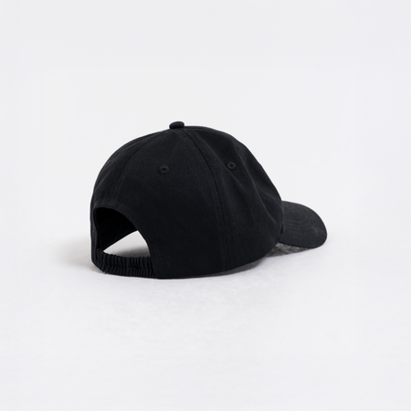 Bee Inspired Mendes Cap in Black, 5 panel cap with embroidered B33 branding, styled shot