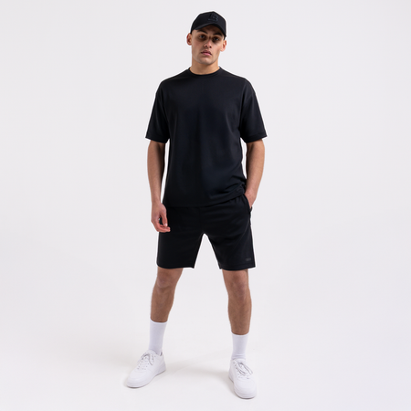 Bee Inspired Morata T-Shirt in Black, relaxed fit tee in neoprene fabric, part of the Morata twin set, styled shot