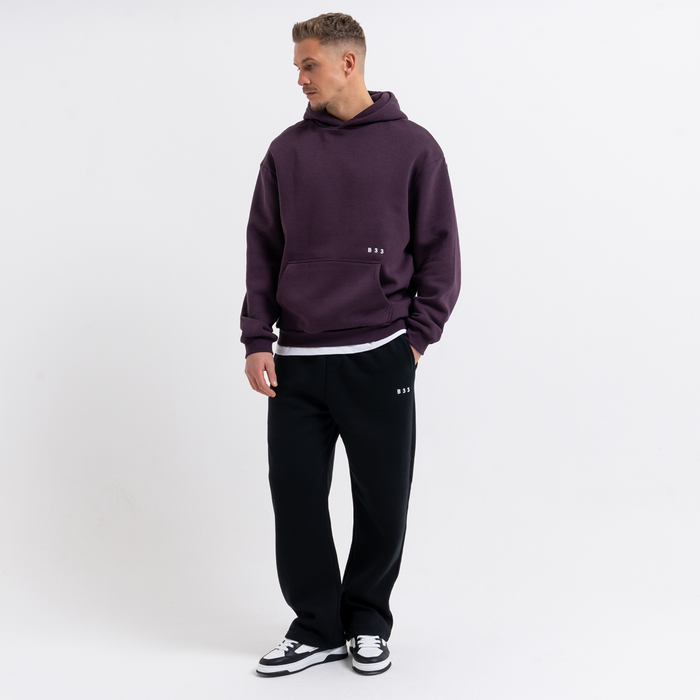 Initial Hoodie - Plum