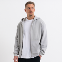 Initial Zip Hoodie - Light Grey
