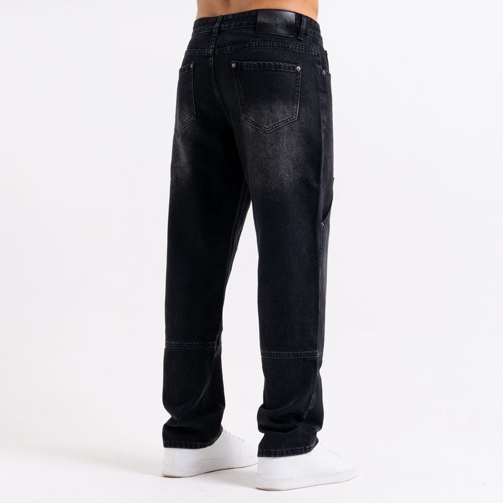 Pirlo Relaxed Workwear Jeans - Black