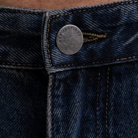 Bee Inspired Pirlo Relaxed Jeans in Indigo Wash, relaxed fit jeans with structured workwear-inspired panelling