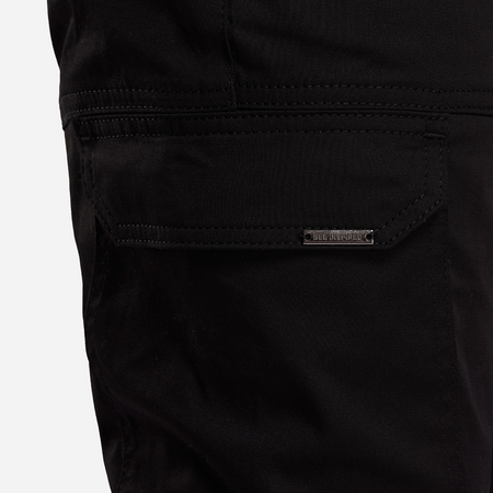 Bee Inspired Rivero Cargo Pants in Black, regular fit cargo trousers with multiple utility pockets, front view