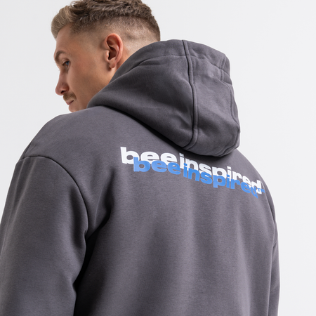 Bee Inspired Scholes Hoodie in Magnet, relaxed fit hoodie with stretch cuffs and hem, back view