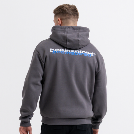 Bee Inspired Scholes Hoodie in Magnet, relaxed fit hoodie with stretch cuffs and hem, styled shot
