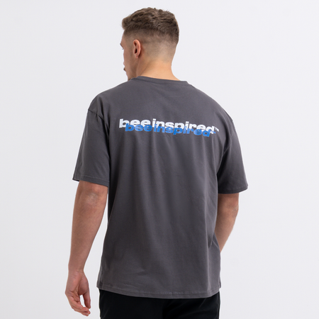 Bee Inspired Scholes T-Shirt in Magnet, relaxed fit tee with a straight hem in 100% cotton, front view