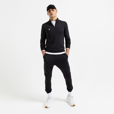 Bee Inspired Signature Sports 1/4 Zip in Black, quarter-zip sports top from the Life in Motion active range, close-up