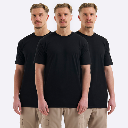Bee Inspired Slim Fit Triple Pack in Black, triple pack of slim fit tees for everyday comfort, front view
