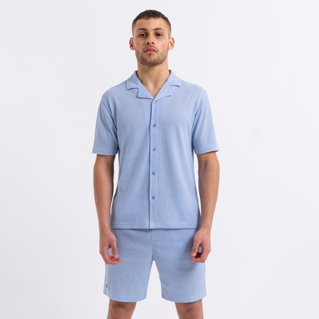 Bee Inspired Sommer Shirt in Ice Blue, relaxed fit shirt, part of the Sommer twin set, styled shot