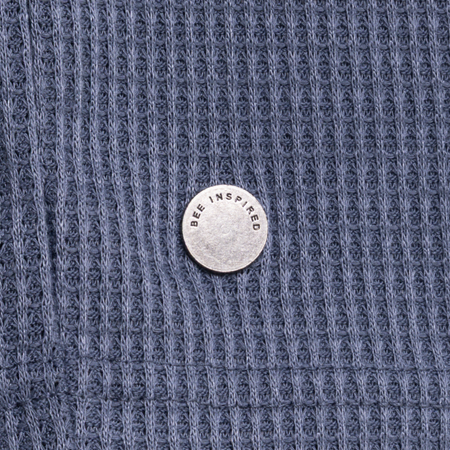 Bee Inspired Sommer Shirt in Steel Blue, relaxed fit shirt, part of the Sommer twin set, front view
