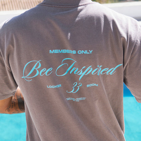 Bee Inspired Team Oversized T-Shirt in Faded Grey/Blue, heavyweight cotton oversized tee with dropped shoulders