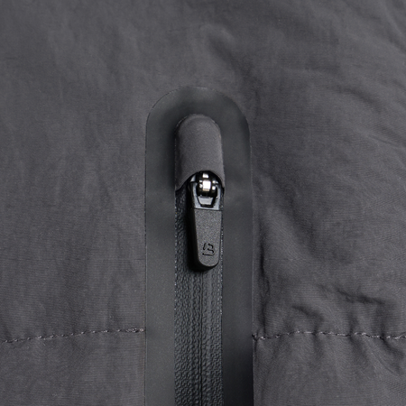 Bee Inspired Villar Longline Jacket in Charcoal, longline puffer jacket for winter warmth, back view