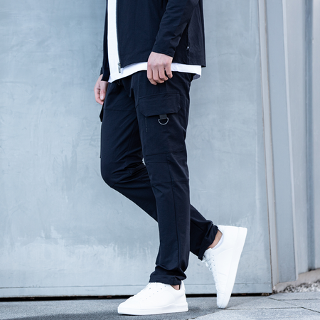 Bee Inspired Guardiola Cargo Pants in Dark Navy, regular fit cargo trousers with utility pockets and tonal branding