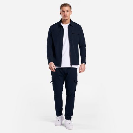 Bee Inspired Guardiola Cargo Pants in Dark Navy, regular fit cargo trousers with utility pockets and tonal branding