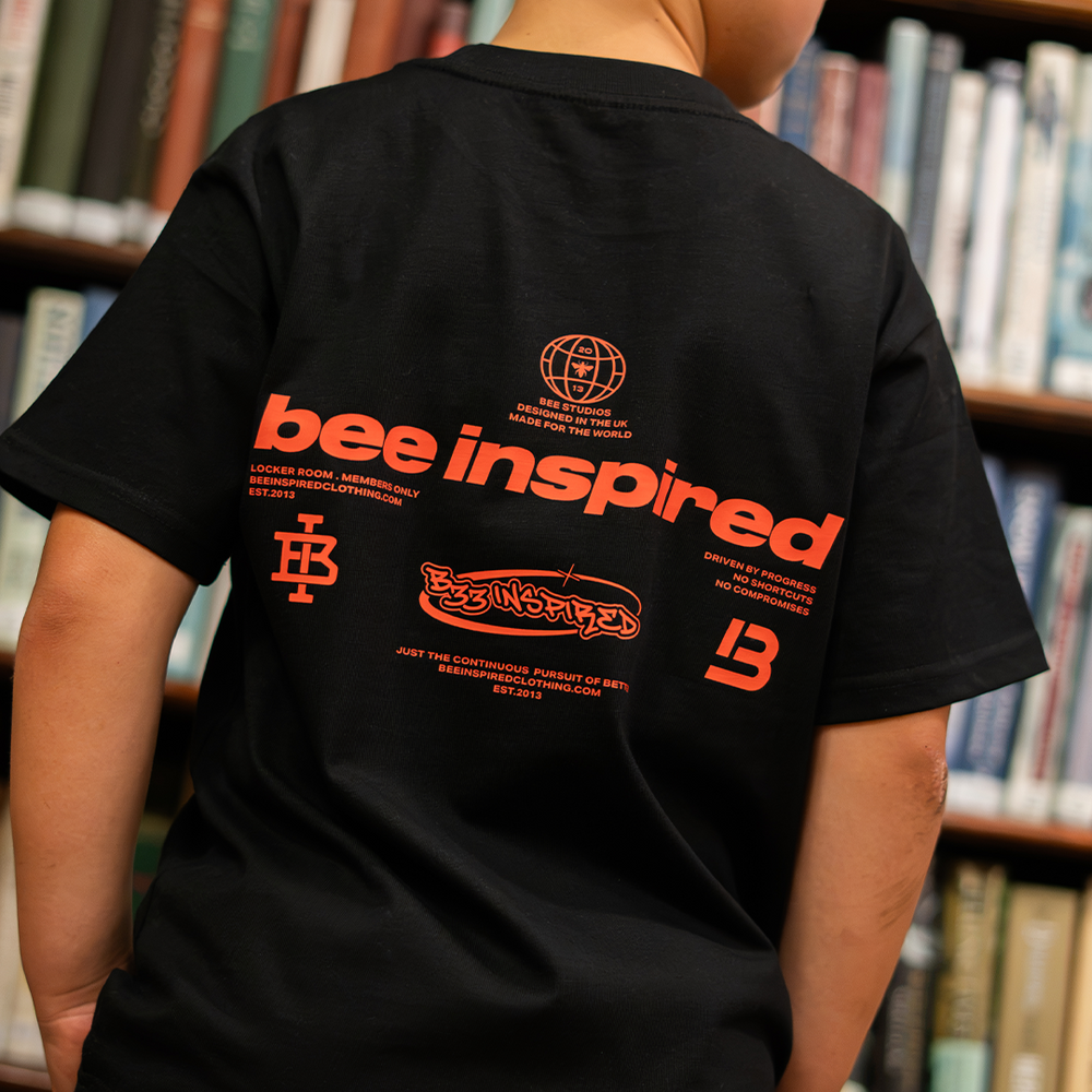 Junior Ajer T-Shirt- Black/Orange