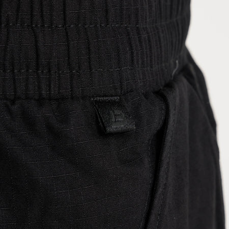 Bee Inspired Medel Cargo Pant in Black, regular fit cargo trousers with a side zip pocket, alternate angle