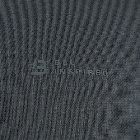 Bee Inspired Alonso Crew Sweater in Charcoal, slim fit crew sweater in a minimal streetwear style, back view