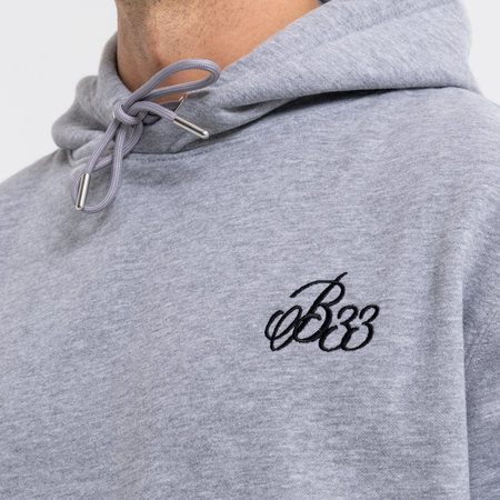 Bee Inspired Classic Hoodie in Grey, thick brush-backed fabric hoodie for warmth and comfort, back view