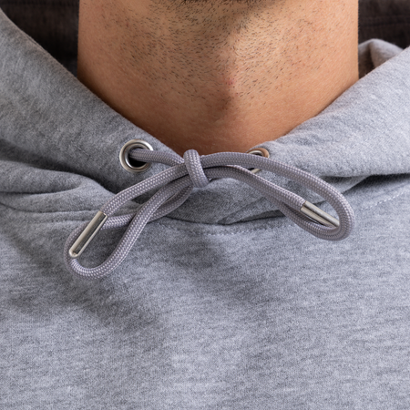 Bee Inspired Classic Hoodie in Grey, thick brush-backed fabric hoodie for warmth and comfort, front view