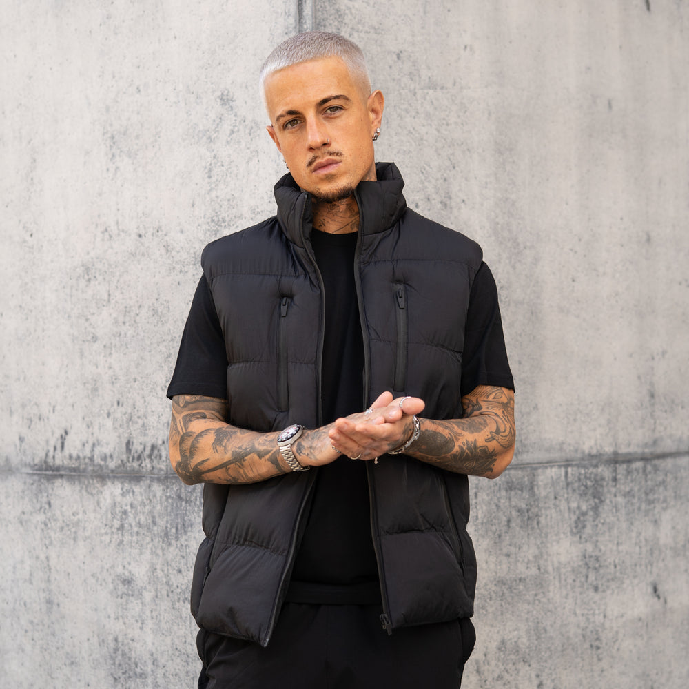 Pedro Puffer Gilet - Black