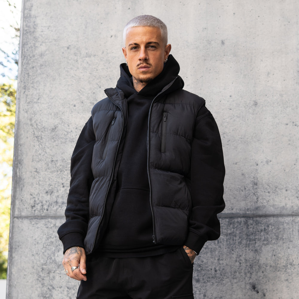 Pedro Puffer Gilet - Black