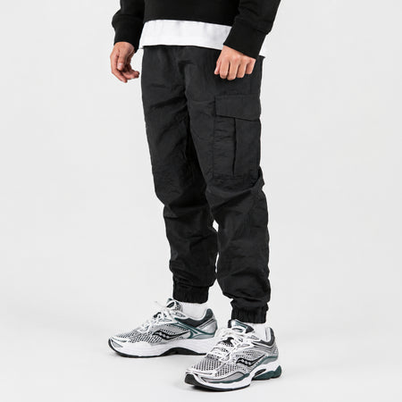 Bee Inspired Junior Madueke Cargo Pants in Black, regular fit junior cargo trousers with utility pockets and stretch cuffs