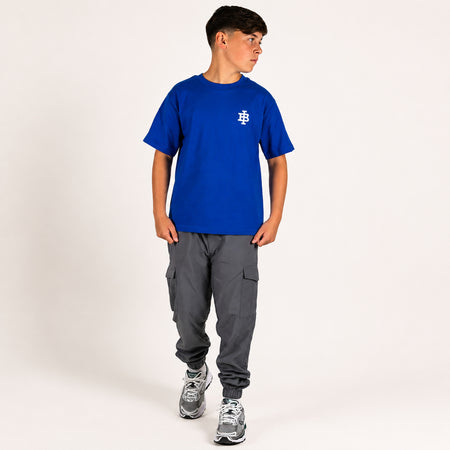 Bee Inspired Junior Madueke Cargo Pants in Mid Grey, regular fit junior cargo trousers with utility pockets and stretch cuffs