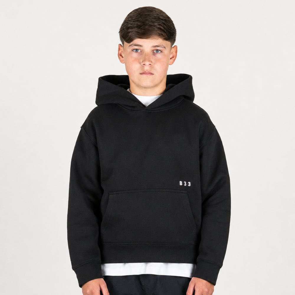 Junior Initial Hoodie - Black