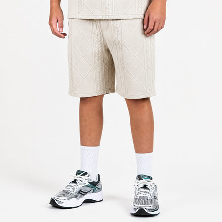 Bee Inspired Junior Konsa Twin Set in Light Stone, matching polo shirt and shorts twin set in lightweight cotton
