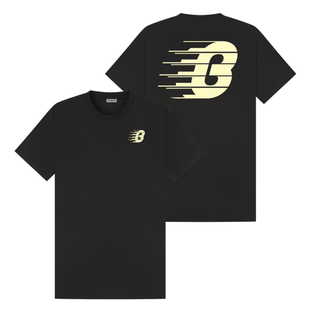 Bee Inspired Pavia T-Shirt in Black/Lemon Relaxed Fit, boxy square oversized fit tee, a modern everyday essential, front view