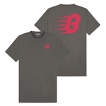 Pavia T-Shirt - Charcoal/Red Relaxed Fit