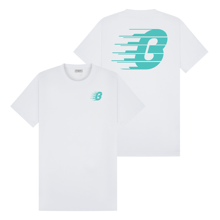 Pavia T-Shirt - White/Teal Regular Fit