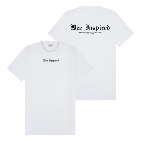 Bee Inspired Peralta T-Shirt in White Relaxed Fit, boxy square oversized fit tee, a modern everyday essential, front view