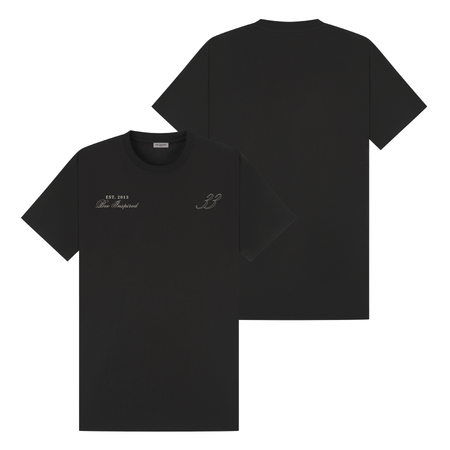 Bee Inspired Pulgar T-Shirt in Black Relaxed Fit, boxy square oversized fit tee, a modern everyday essential, front view