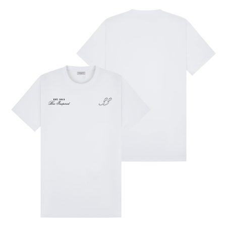 Bee Inspired Pulgar T-Shirt in White Relaxed Fit, boxy square oversized fit tee, a modern everyday essential, front view