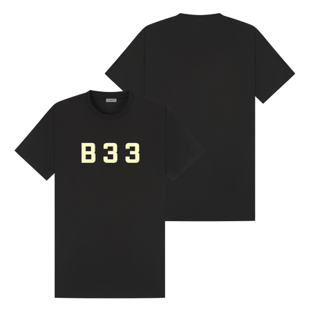 Bee Inspired Recoba T-Shirt in Black/Lemon Relaxed Fit, boxy square oversized fit tee, a modern everyday essential