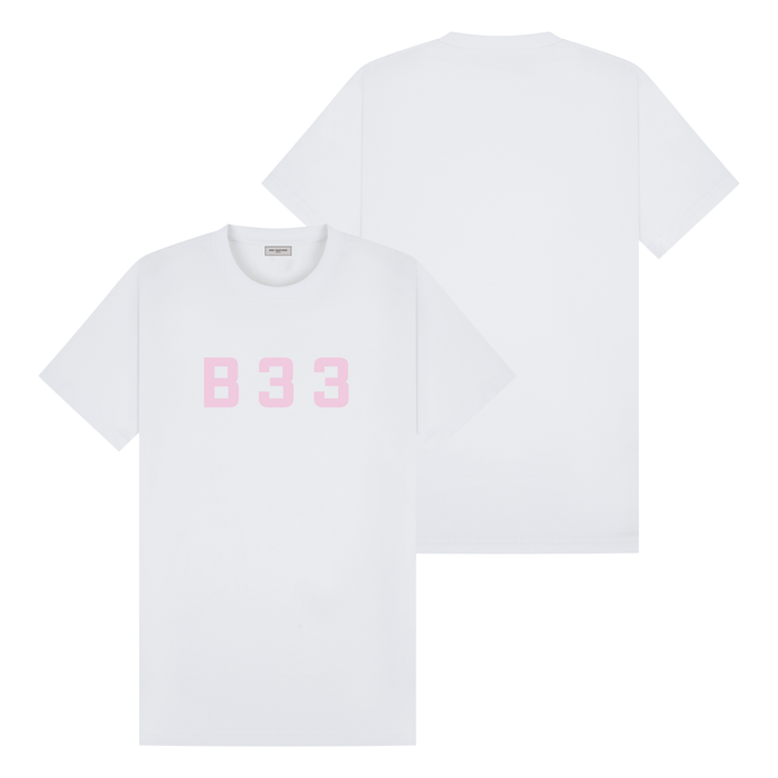 Recoba T-Shirt - White/Pink Relaxed Fit